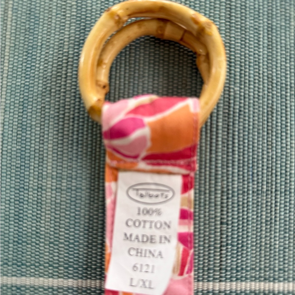 Talbots Preppy Floral Belt with Bamboo Buckle - L/XL - Picture 4 of 4